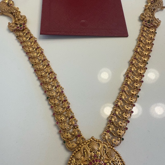Indian jewellery haram and earring nakshi set - Picture 3 of 4